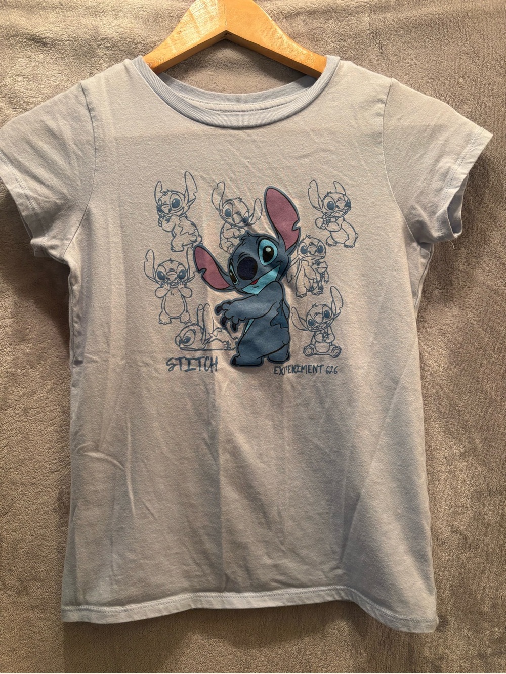 Disney Light Blue Stitch Graphic Tee - Youth Large